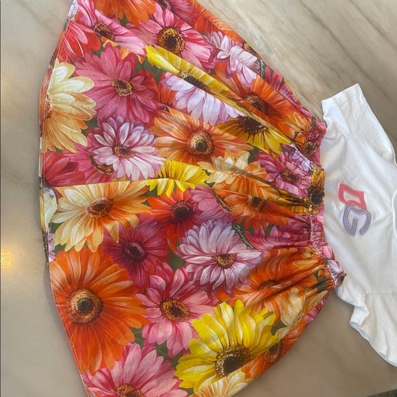 Dolce & Gabbana White and Multicolor Floral Kids Dress - Picture 3 of 6